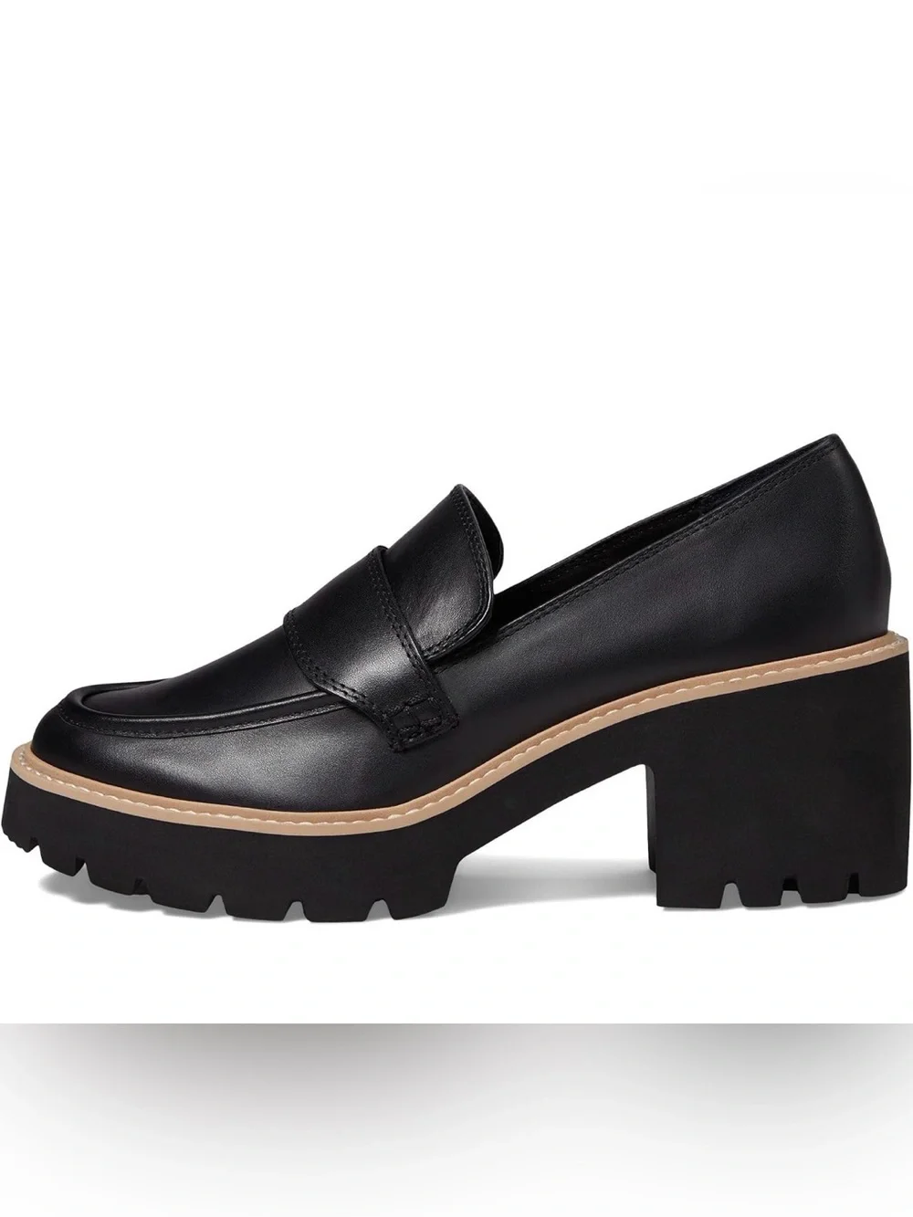Dolce Vita Halona Chunky Penny Loafers Onyx Leather Size 6